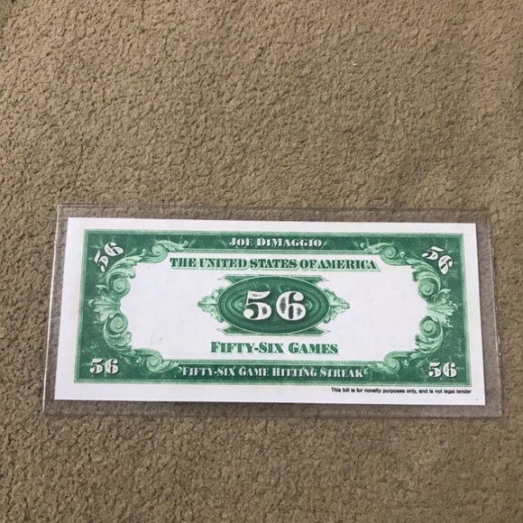 NEW!💯 LEGENDARY JOE DIMAGGIO VINTAGE MLB⚾NOVELTY NOTE w/NEW! PROTECTIVE PLASTIC - Picture 5 of 7